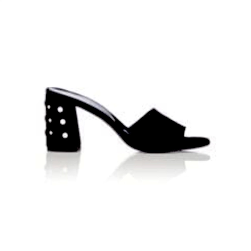 Barney’s NY black Embellished suede mules size 39 made in italy
